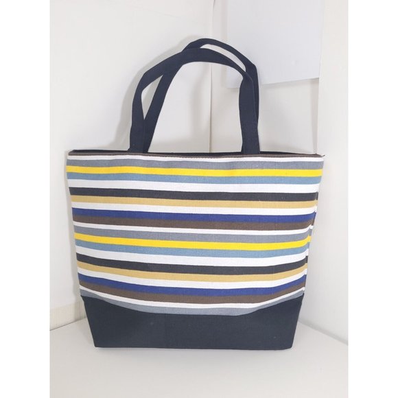 Women's Handbag Shoulder BEACH striped bag multicolor shoppers tote - Picture 1 of 16